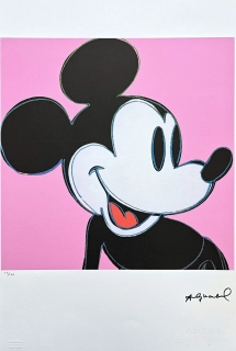 Andy Warhol - Mickey Mouse růžový 37/100 - edice Leo Castelli s certifikátem