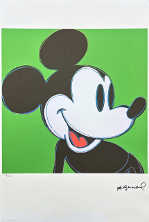 Andy Warhol - Mickey Mouse tmavě zelený 24/100 - edice Leo Castelli s certifikátem