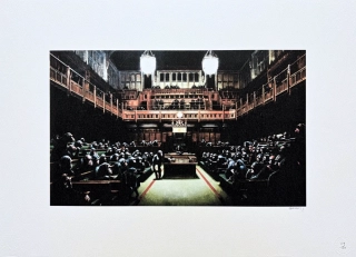 Banksy - Devolved Parliament x/150 - číslovaná edice s certifikátem, 70x50cm