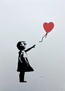 Banksy - Girl with Balloon x/150 - číslovaná edice s certifikátem, 50x70cm