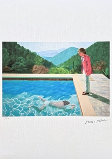 David Hockney - Portrait of an Artist (Pool with Two Figures) x/200 - limitovaná edice, s certifikátem, 35x50 cm