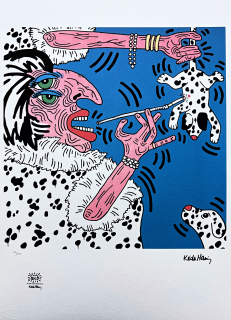 Keith Haring - Dalmatian x/150 - signováno, limitovaná edice s certifikátem, 50x70 cm