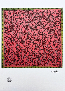 Keith Haring - Pop Shop Quad l x/150 - signováno, limitovaná edice s certifikátem, 50x70 cm